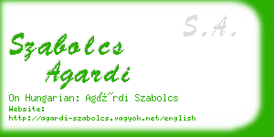 szabolcs agardi business card